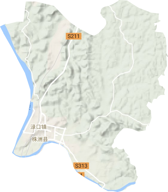 渌口镇地形地图
