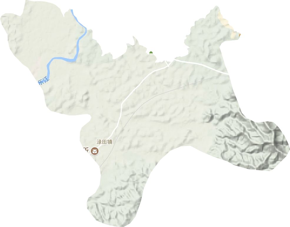 渌田镇地形地图