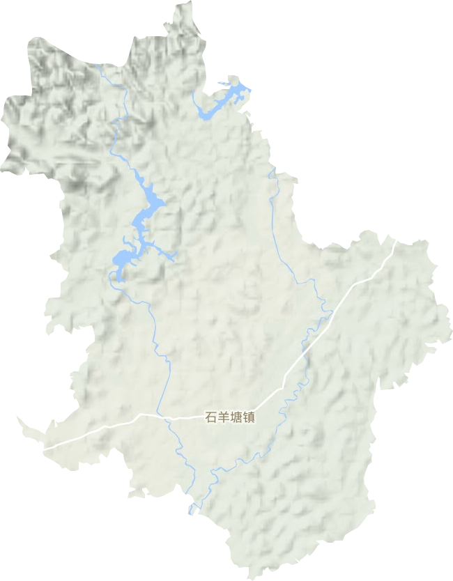 石羊塘镇地形地图