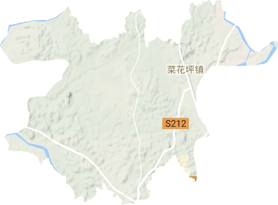 菜花坪镇地形地图