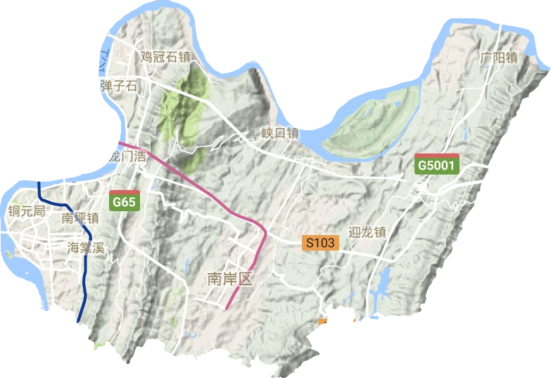 南岸区地形地图