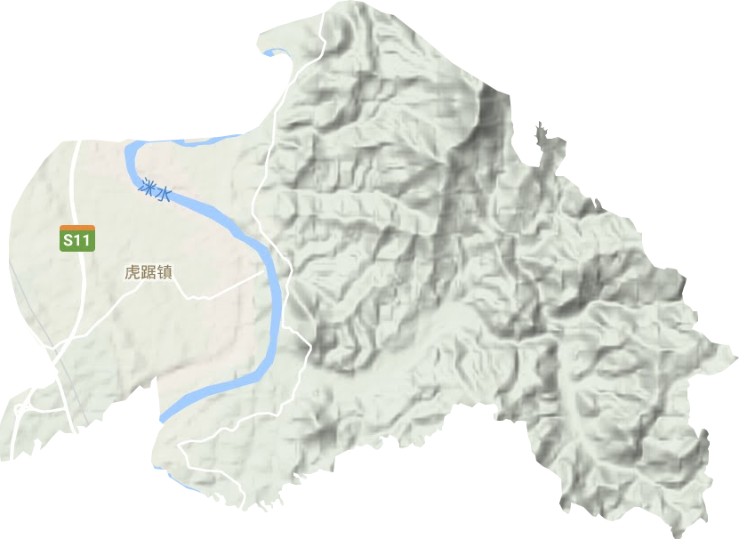 虎踞镇地形地图