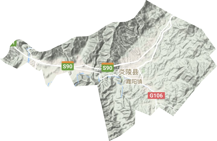 霞阳镇地形地图