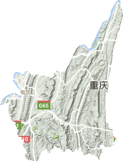 巴南区地形地图