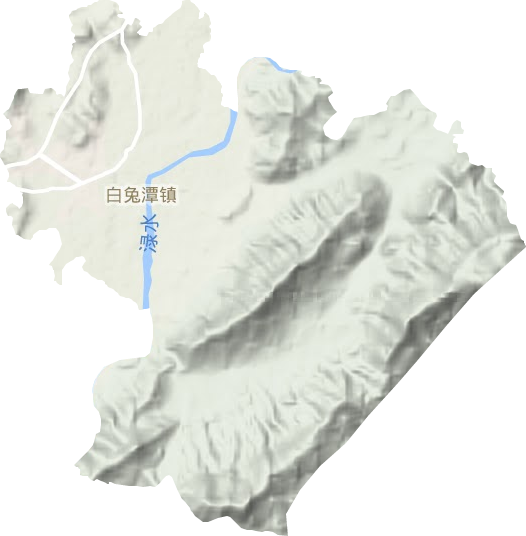 白兔潭镇地形地图
