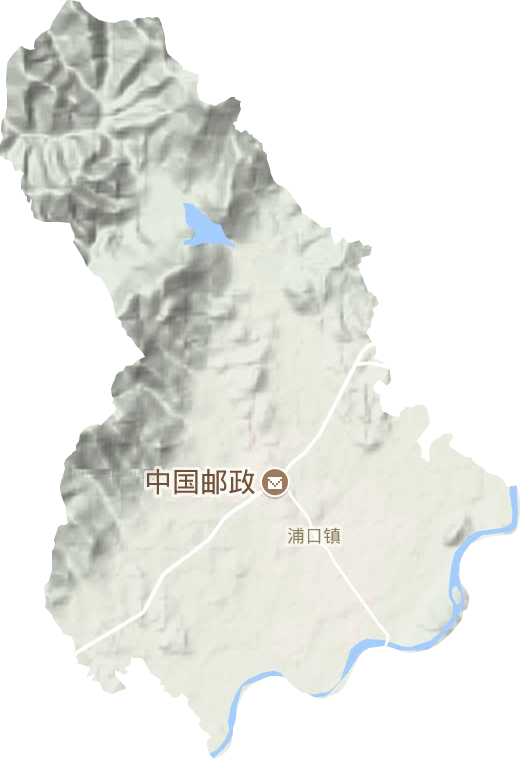 浦口镇地形地图