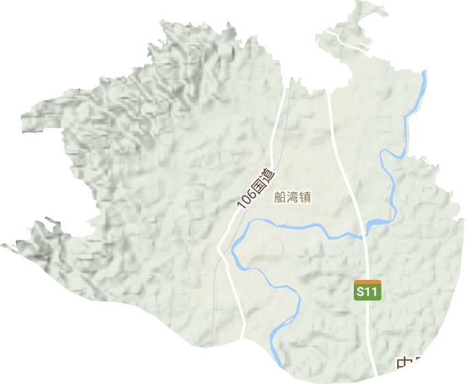 船湾镇地形地图