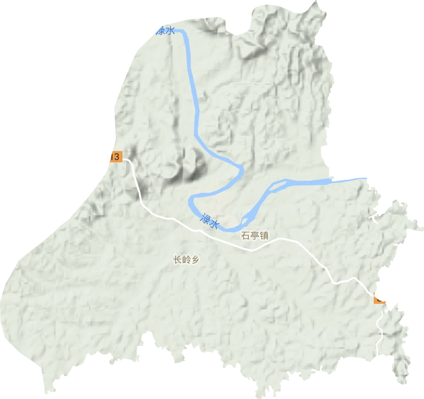 石亭镇地形地图