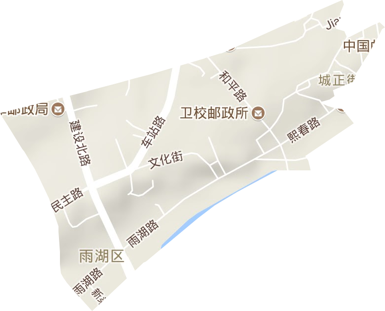雨湖路街道地形地图