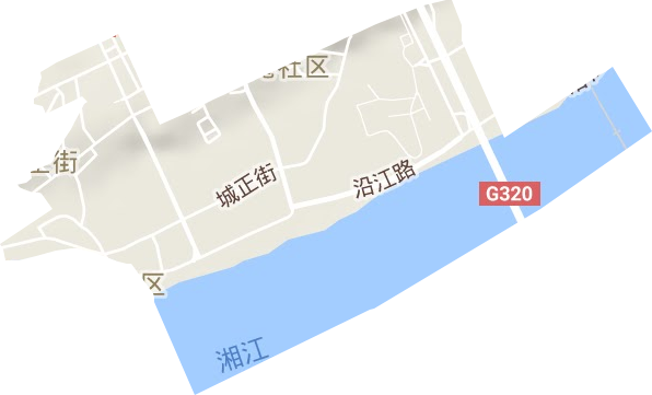城正街街道地形地图