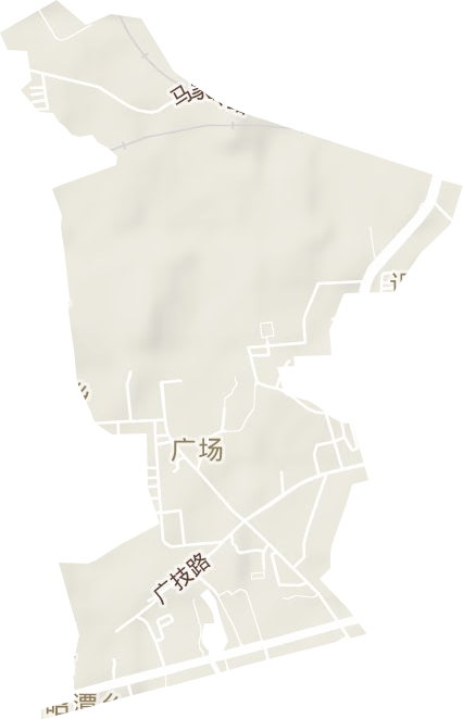 广场街道地形地图