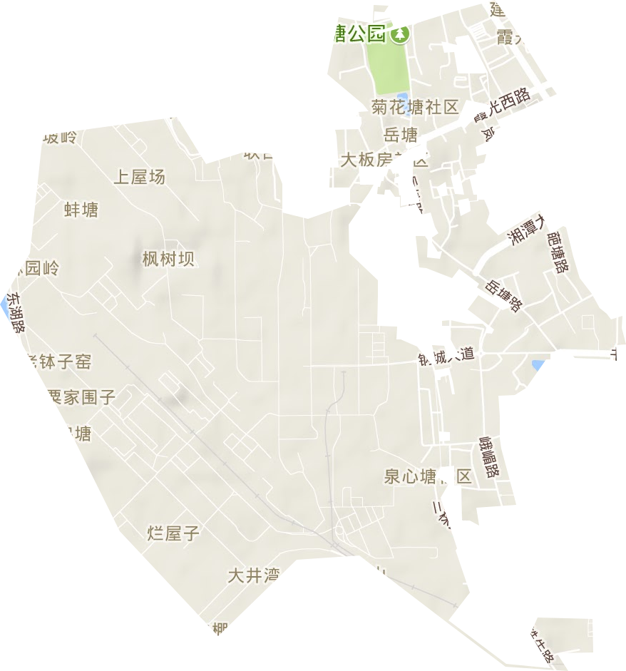 岳塘街道地形地图