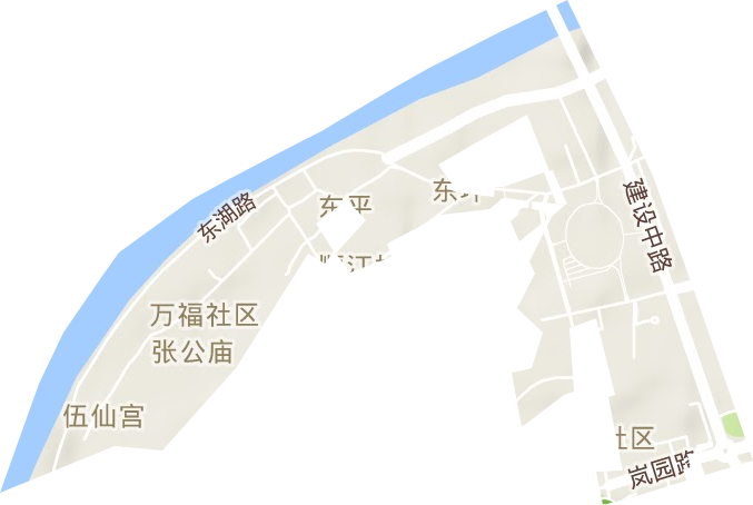 东坪街道地形地图