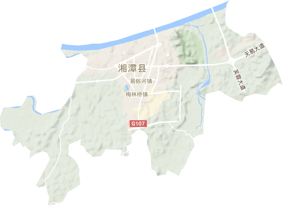 易俗河镇地形地图