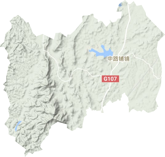 中路铺镇地形地图
