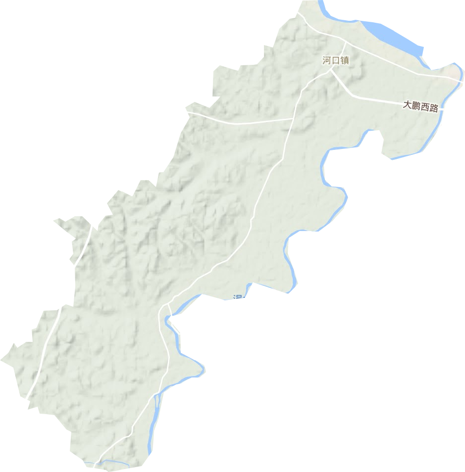 河口镇地形地图