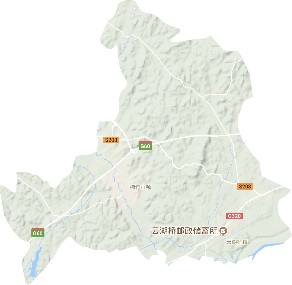 云湖桥镇地形地图