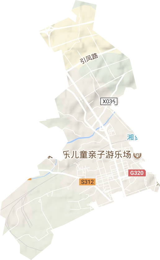 新湘路街道地形地图