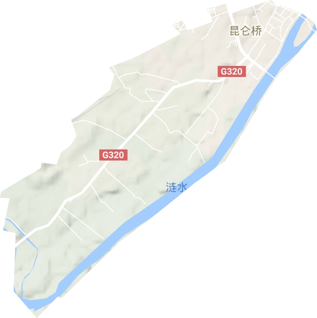 昆仑桥街道地形地图