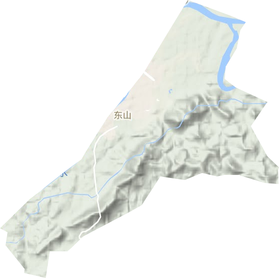 东山街道地形地图