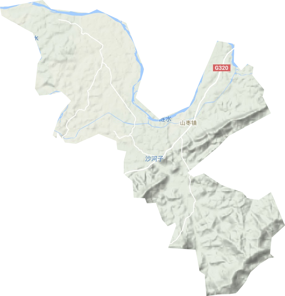 山枣镇地形地图