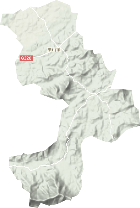 栗山镇地形地图