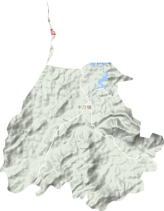 中沙镇地形地图