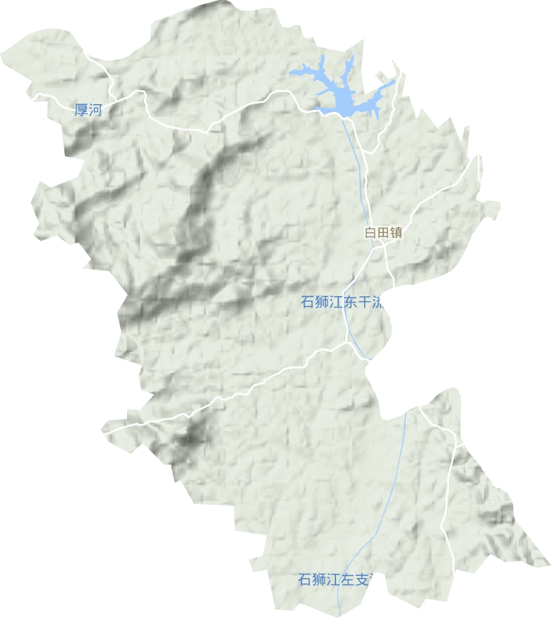 白田镇地形地图