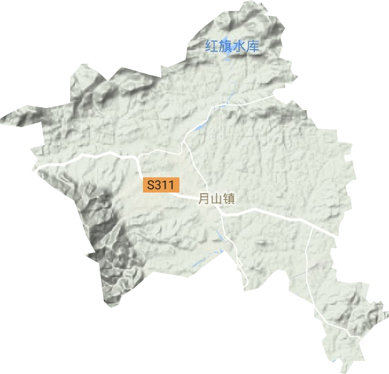 月山镇地形地图