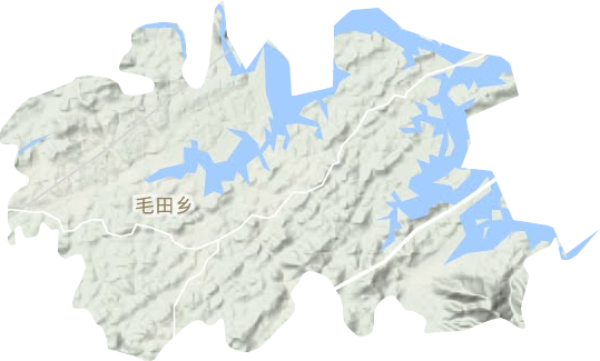 毛田镇地形地图