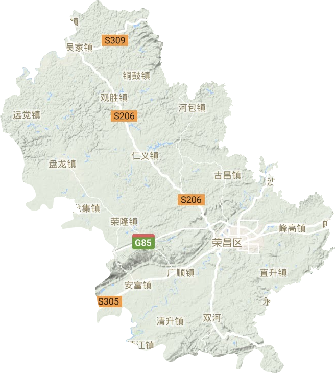 荣昌区地形地图