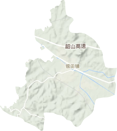 银田镇地形地图