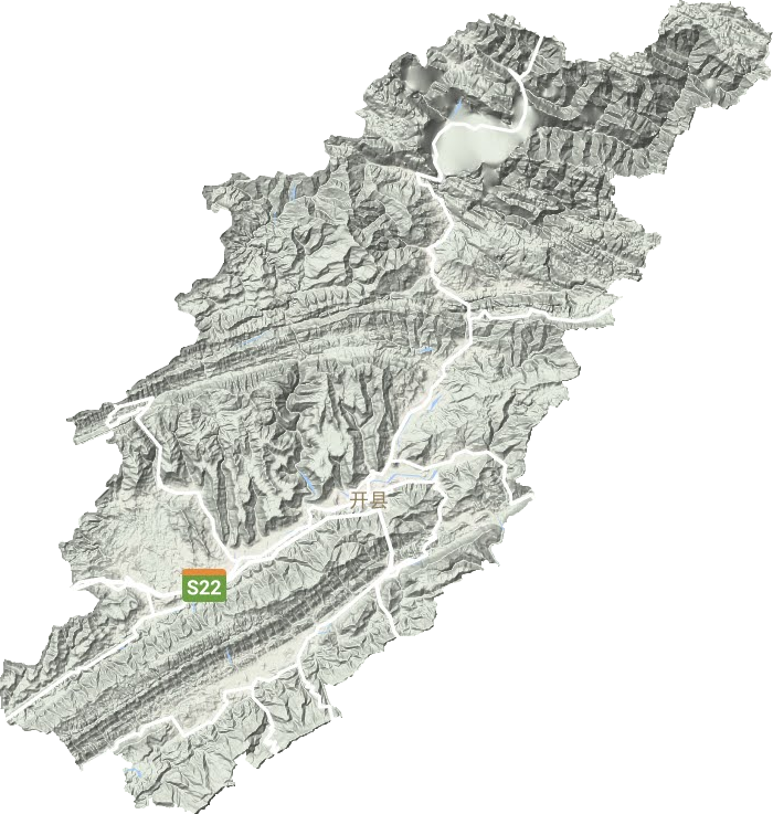 开州区地形地图