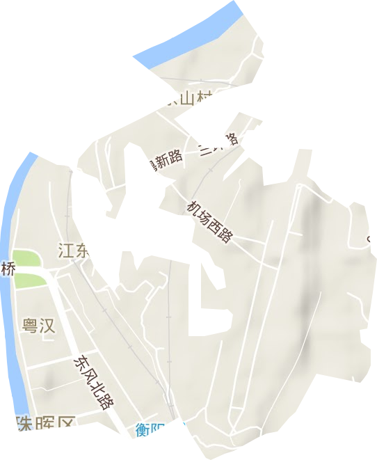 粤汉街道地形地图