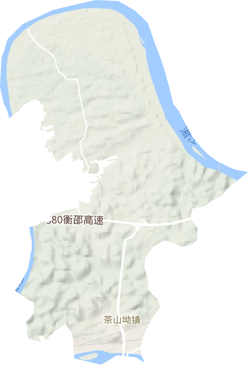 茶山坳镇地形地图