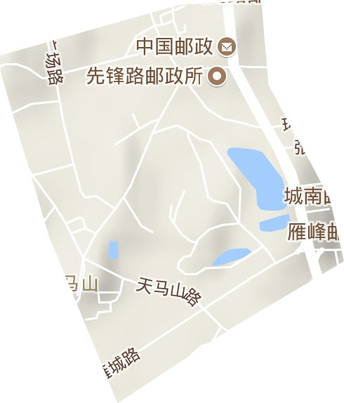 天马山街道地形地图