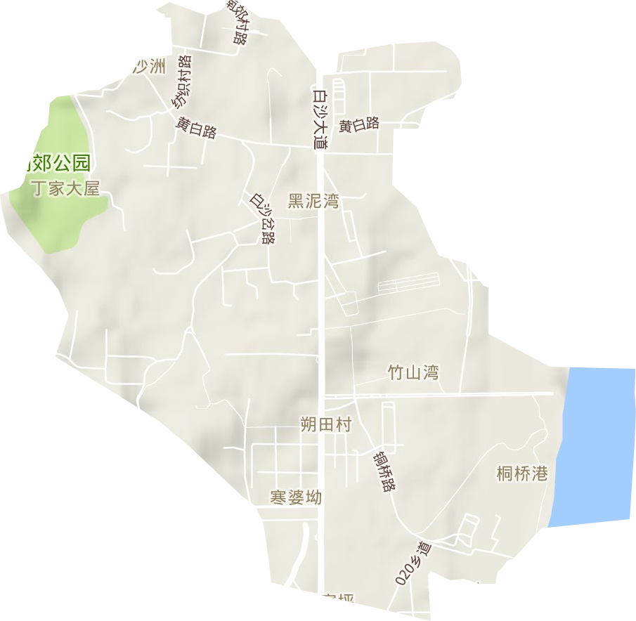 白沙洲街道地形地图