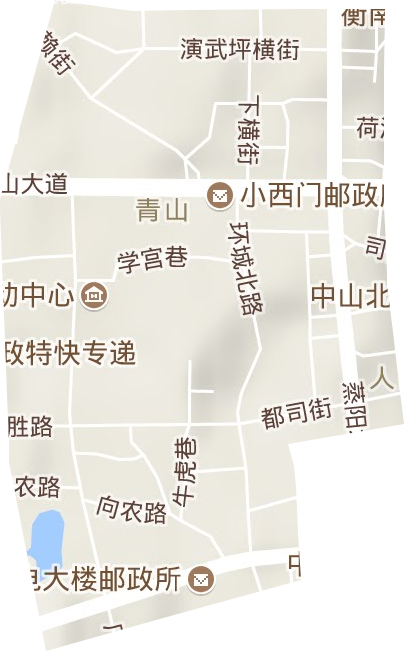 青山街道地形地图