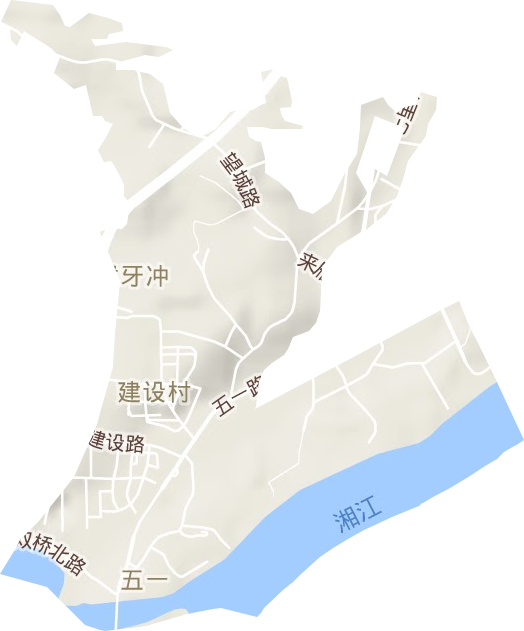 五一街道地形地图