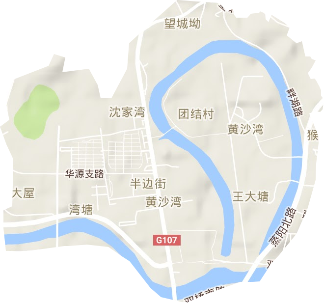黄沙湾街道地形地图
