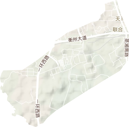 联合街道地形地图