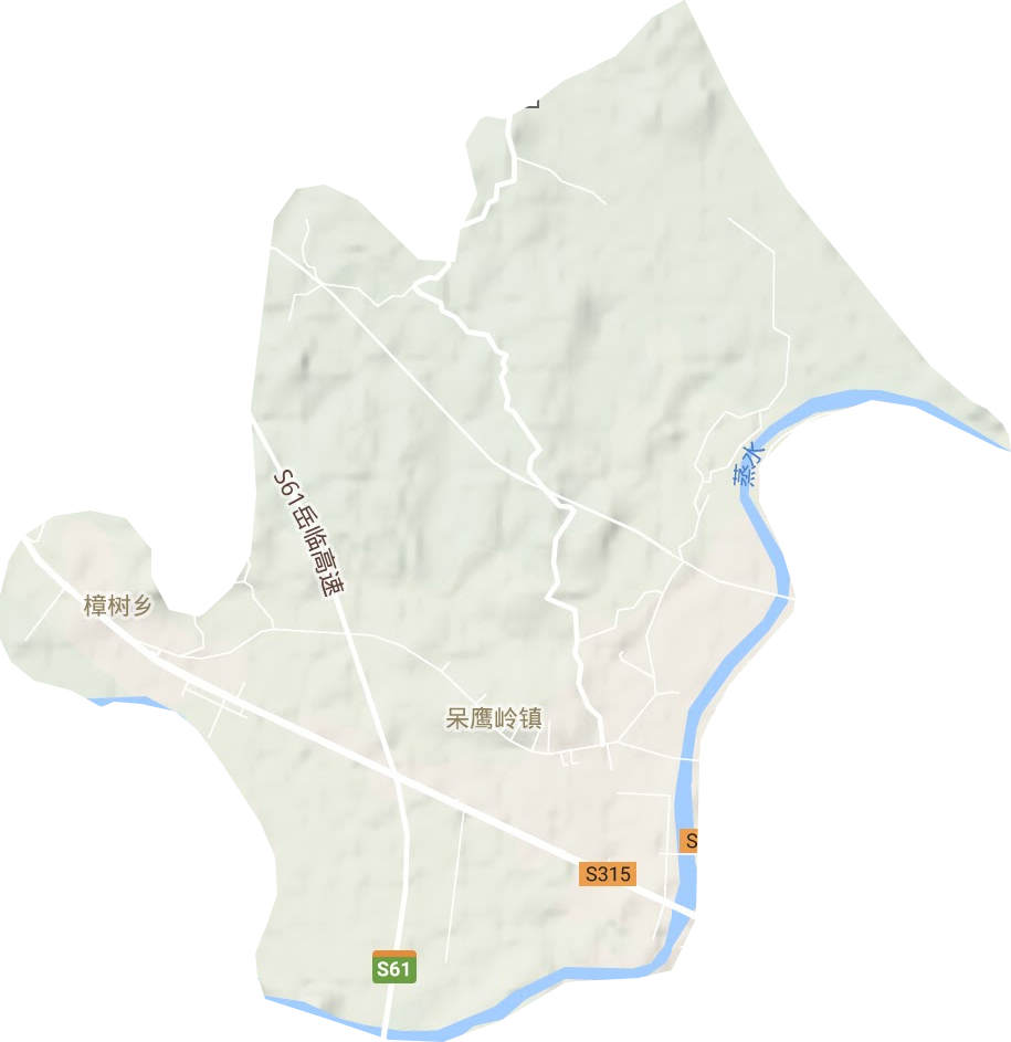 呆鹰岭镇地形地图