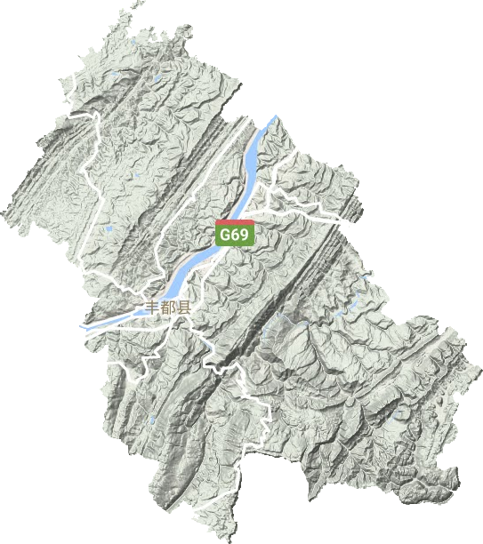 丰都县地形地图