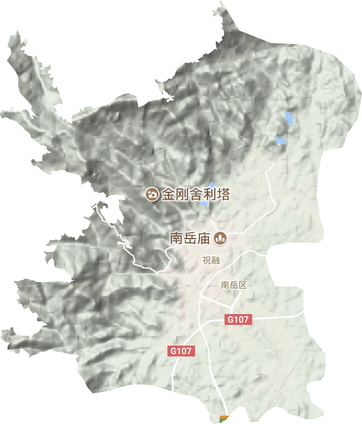 南岳镇地形地图