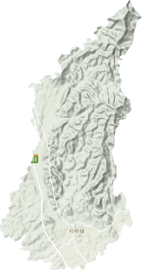 杉桥镇地形地图