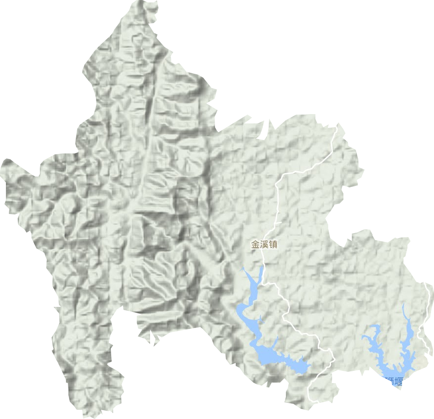金溪镇地形地图