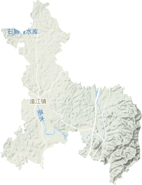 渣江镇地形地图