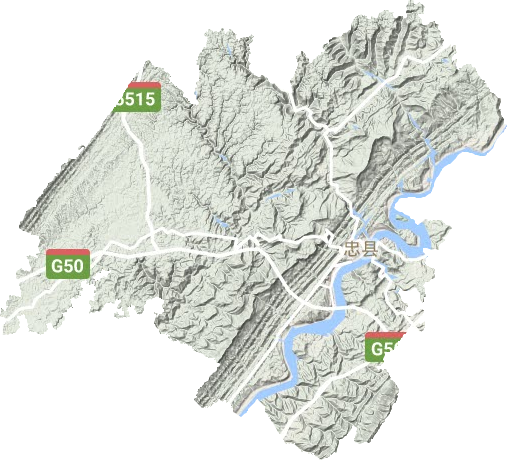 忠县地形地图
