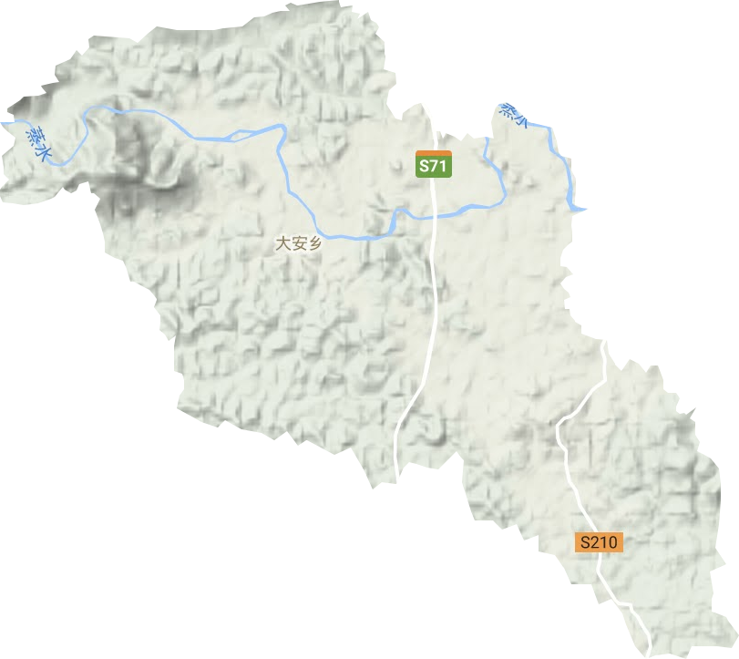 大安乡地形地图