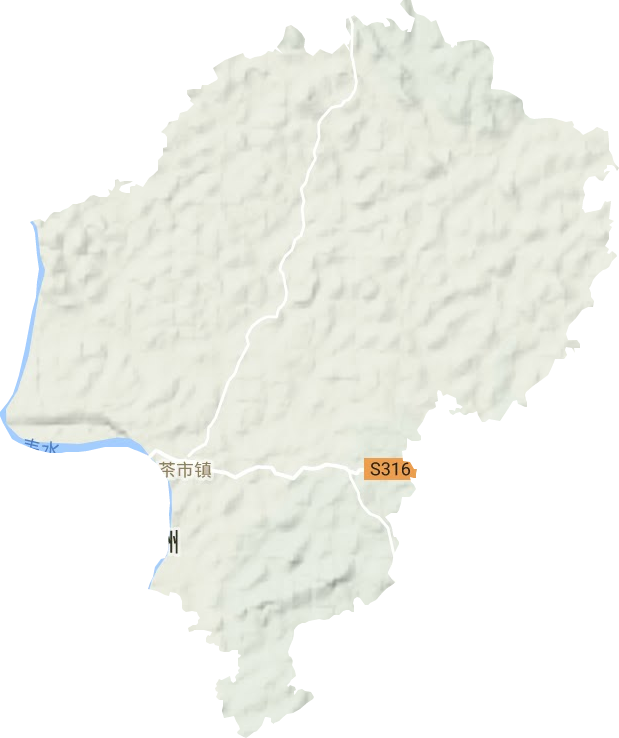 茶市镇地形地图